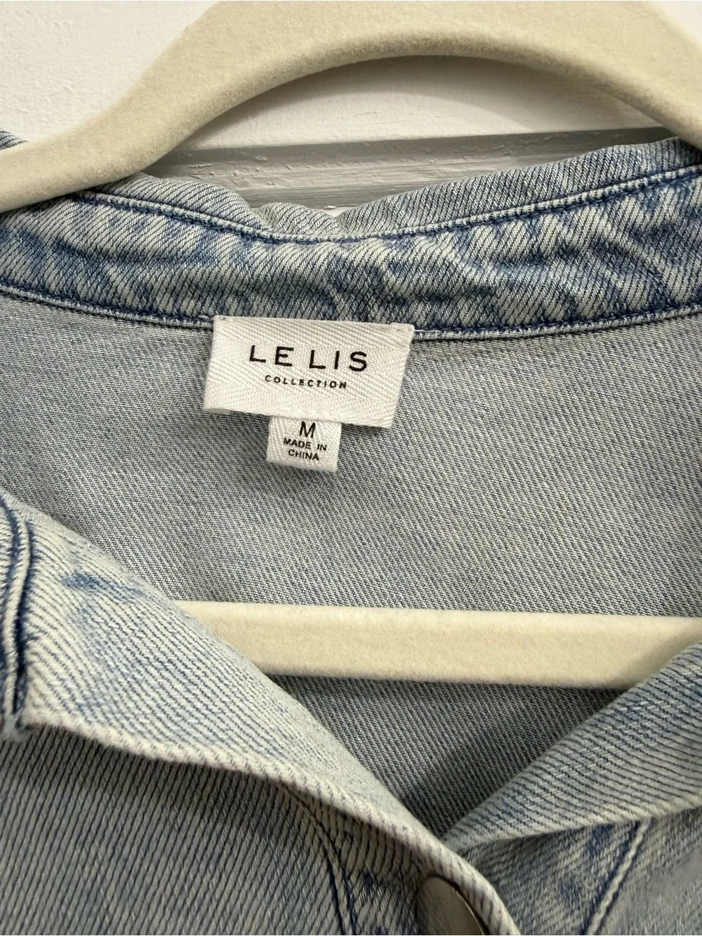 Le Lis Light Wash Denim Short Sleeve Romper